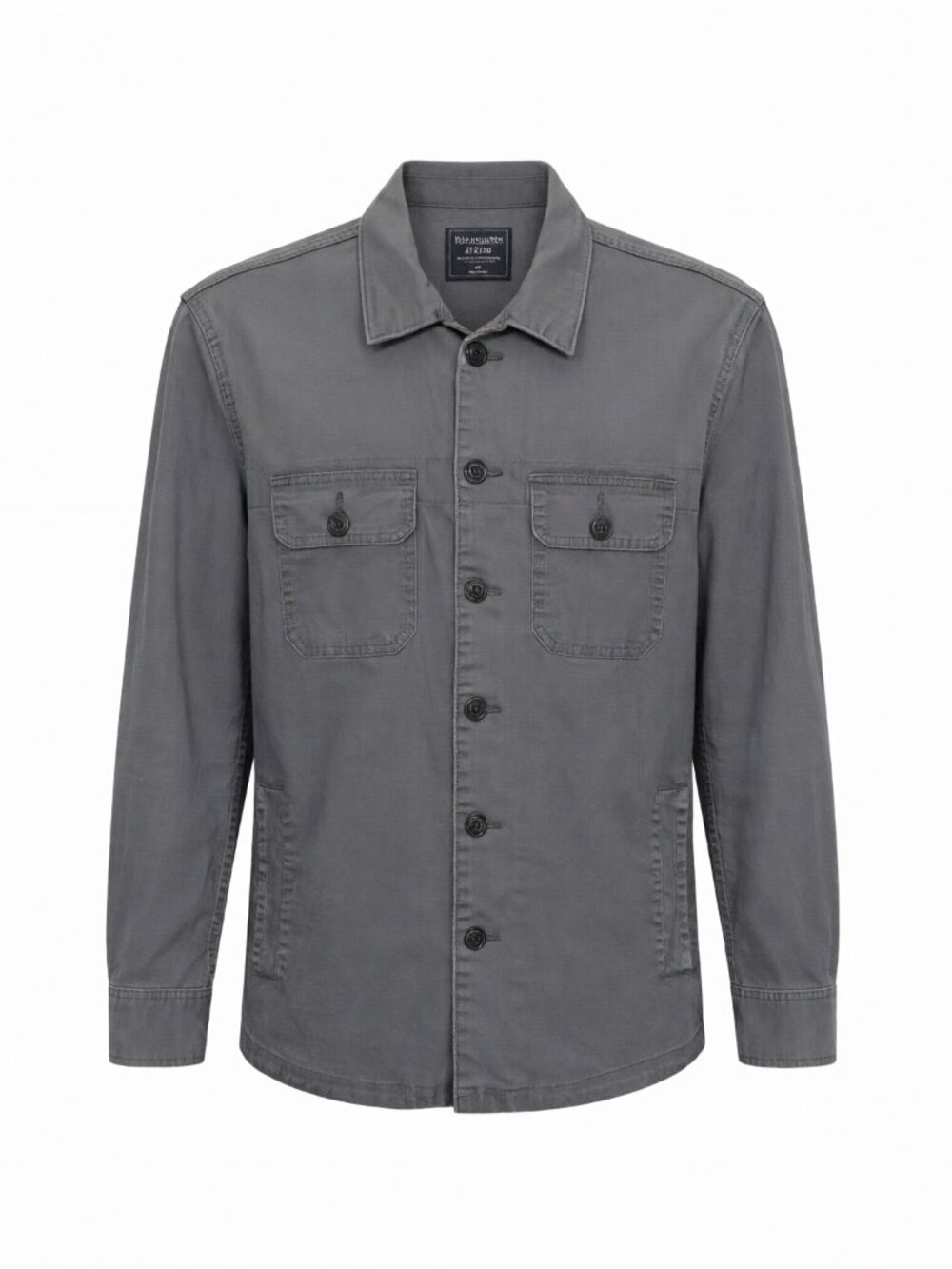 Abercrombie & Fitch Men's Button-Up Shirt M Gray Long Sleeve Cotton
